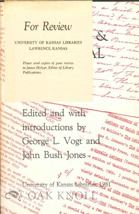 Order Nr. 125237 LITERARY & HISTORICAL WRITING. George L. Vogt, John Bush Jones