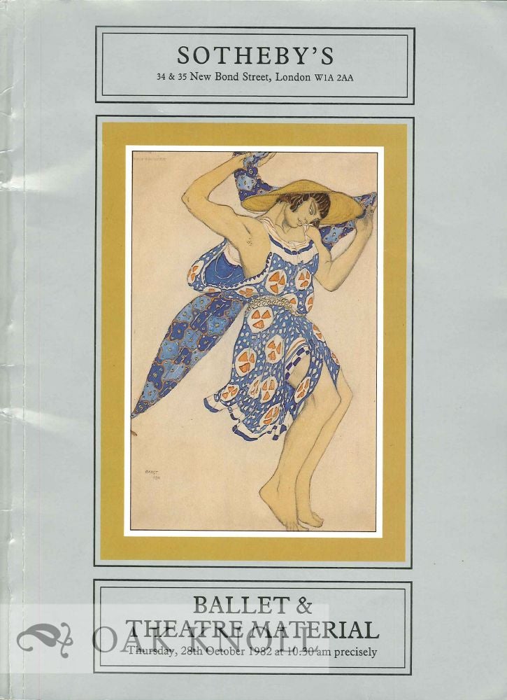 Order Nr. 125273 CATALOGUE OF BALLET AND THEATRE MATERIAL. Sotheby Parke Bernet.