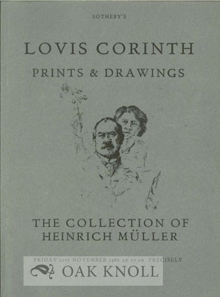 LOVIS CORINTH PRINTS AND DRAWINGS THE COLLECTION OF THE LATE HEINRICH MÜLLER