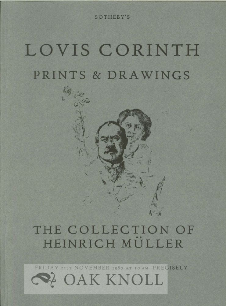Order Nr. 125490 LOVIS CORINTH PRINTS AND DRAWINGS THE COLLECTION OF THE LATE HEINRICH MÜLLER.