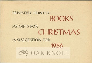 Order Nr. 125502 PRIVATELY PRINTED BOOKS AS GIFTS FOR CHRISTMAS A SUGGESTION FOR 1956