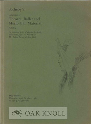 Order Nr. 125526 CATALOGUE OF THEATRE, BALLET AND MUSIC-HALL MATERIAL