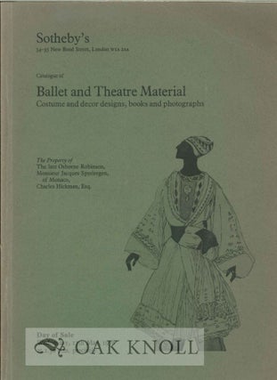 Order Nr. 125527 CATALOGUE OF BALLET AND THEATRE MATERIAL INCLUDING COSTUME AND DECOR DESIGNS...