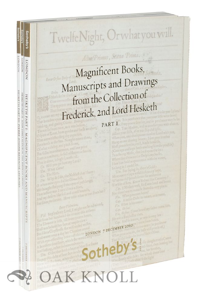 Order Nr. 125590 MAGNIFICENT BOOKS, MANUSCRIPTS AND DRAWINGS FROM THE COLLECTION OF FREDERICK, 2ND LORD HESKETH. Sotheby.