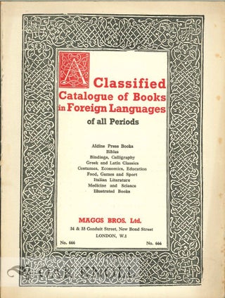 Order Nr. 125670 A CATALOGUE OF BOOKS IN FOREIGN LANGUAGES OF ALL PERIODS
