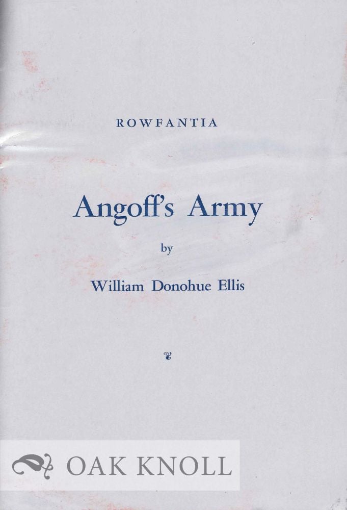 Order Nr. 126159 ANGOFF'S ARMY. William Donohue Ellis.