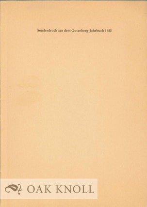 Order Nr. 126465 ENGLISH BINDINGS ON CONTINENTAL BOOKS: FACTORS IN THE STUDY OF THE EARLY BOOK...
