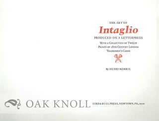 Order Nr. 126551 PROSPECTUS FOR THE ART OF INTAGLIO PRODUCED ON A LETTERPRESS