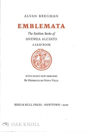 Order Nr. 126555 PROSPECTUS FOR EMBLEMATA: THE EMBLEM BOOKS OF ANDREA ALCIATO
