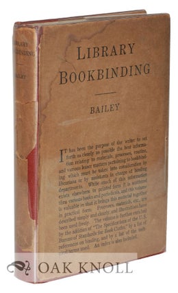 Order Nr. 126714 LIBRARY BOOKBINDING. Arthur L. Bailey
