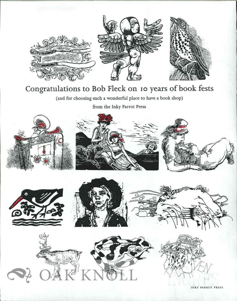 Order Nr. 127071 CONGRATULATIONS TO BOB FLECK ON 10 YEARS OF BOOK FESTS.