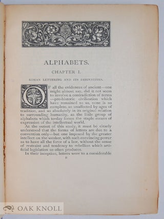 ALPHABETS: A HANDBOOK OF LETTERING WITH HISTORICAL CRITICAL & PRACTICAL DESCRIPTIONS.