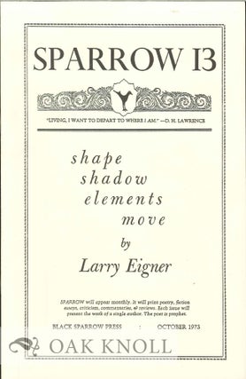 Order Nr. 127655 SHAPE SHADOW ELEMENTS MOVE. SPARROW 13. Larry Eigner