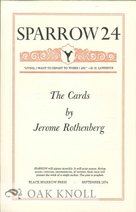 Order Nr. 127665 THE CARDS. SPARROW 24. Jerome Rothenberg