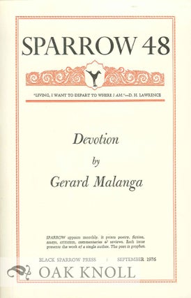 DEVOTION. SPARROW 48. Gerard Malanga.