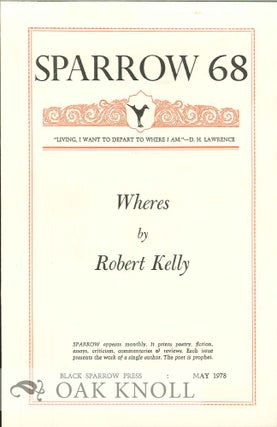 Order Nr. 127711 WHERES. SPARROW 68. Robert Kelly