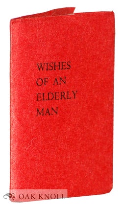 Order Nr. 128137 WISHES OF AN ELDERLY MAN. Walter Raleigh