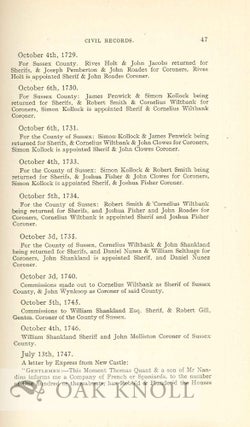 SOME RECORDS OF SUSSEX COUNTY, DELAWARE