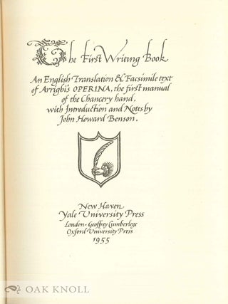 THE FIRST WRITING BOOK, AN ENGLISH TRANSLATION ... ARRIGHI'S OPERINA.