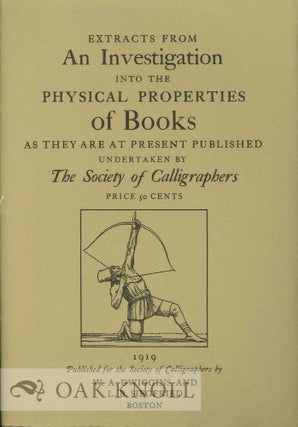 Order Nr. 128521 EXTRACTS FROM AN INVESTIGATION INTO THE PHYSICAL PROPERTIES OF BOOKS AS THEY ARE...