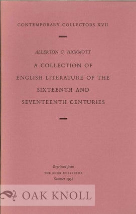 Order Nr. 128533 A COLLECTION OF ENGLISH LITERATURE OF THE SIXTEENTH AND SEVENTEENTH CENTURIES....