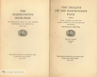THE HARMONIOUS BOOK-PAGE and THE DECLINE OF THE HARMONIOUS PAGE