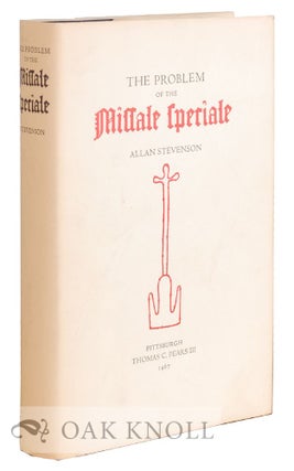 Order Nr. 128668 THE PROBLEM OF THE MISSALE SPECIALE. Allan Stevenson