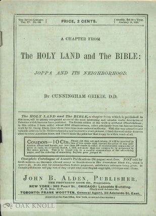 Order Nr. 128821 A CHAPTER FROM THE HOLY LAND AND THE BIBLE: JOPPA AND ITS NEIGHBORHOOD....