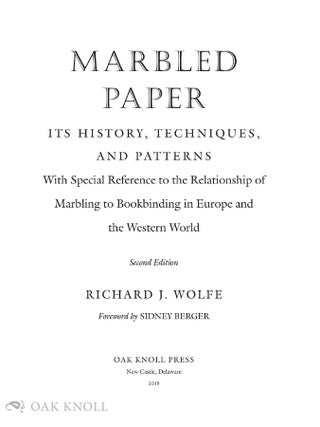 MARBLED PAPER: ITS HISTORY, TECHNIQUES, AND PATTERNS.