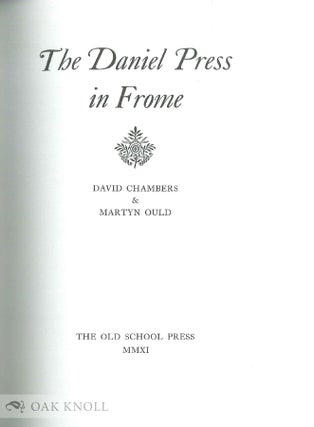 THE DANIEL PRESS IN FROME.