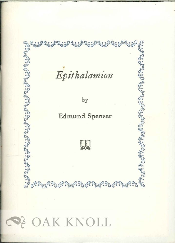 Order Nr. 128999 EPITHALAMION. Edmund Spenser.