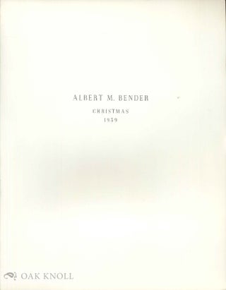 Order Nr. 129148 Christmas Greeting 1939. Albert M. Bender