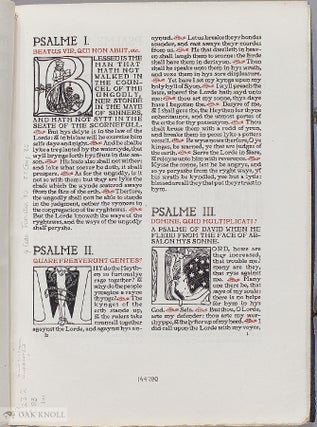 THE PRIVATELY PRINTED BIBLE: PRIVATE AND FINE PRESS PRINTINGS OF BIBLICAL TEXTS, 1892-2000.