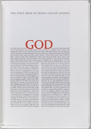 THE PRIVATELY PRINTED BIBLE: PRIVATE AND FINE PRESS PRINTINGS OF BIBLICAL TEXTS, 1892-2000.