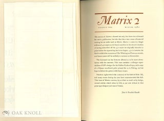 MATRIX 02, A REVIEW FOR PRINTERS & BIBLIOPHILES.