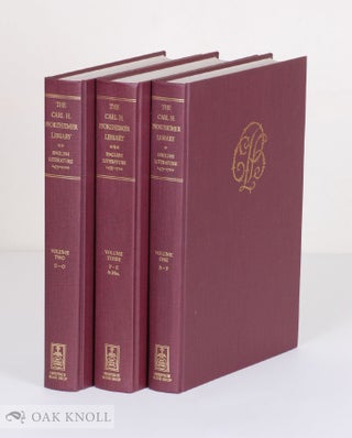 Order Nr. 129308 CARL H. PFORZHEIMER LIBRARY, ENGLISH LITERATURE, 1475-1700. Emma V. Unger,...