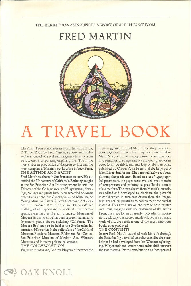 Order Nr. 129352 Prospectus for A TRAVEL BOOK. Fred Martin.