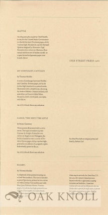 Order Nr. 129490 Catalogue of Ives Street Press publications