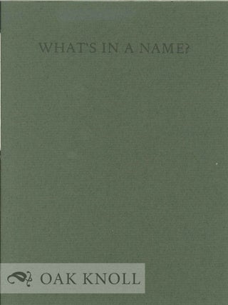 Order Nr. 129558 WHAT'S IN A NAME. J. Peter Adler