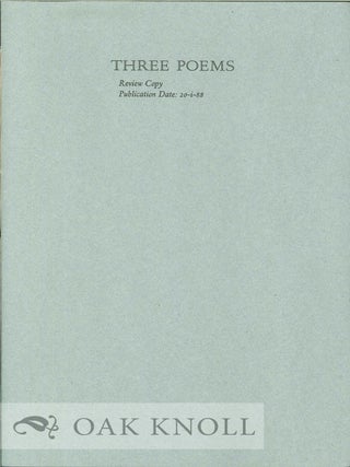 Order Nr. 129606 THREE POEMS. C. P Cavafy