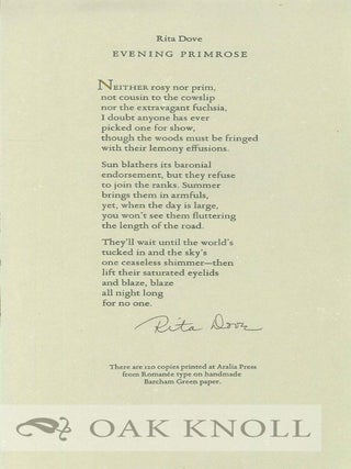 Order Nr. 129627 EVENING PRIMROSE. Rita Dove