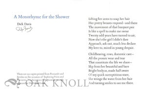 Order Nr. 129699 A MONORHYME FOR THE SHOWER. Dick Davis