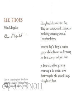 Order Nr. 129718 RED SHOES. Rhina P. Espaillat