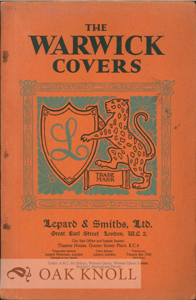Order Nr. 129760 THE WARWICK COVERS. Lepard, Smiths.