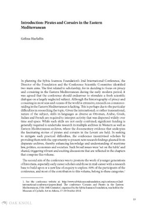 CORSAIRS AND PIRATES IN THE EASTERN MEDITERRANEAN, FIFTEENTH-NINETEENTH CENTURIES