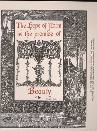 THE HOPE OF FORM IS THE PROMISE OF BEAUTY. Humphry Clinker.