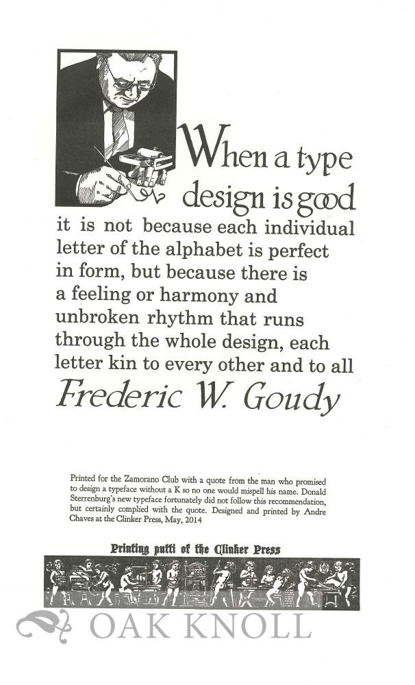 Order Nr. 129869 WHEN A TYPE DESIGN IS GOOD. Frederic W. Goudy.
