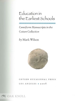 EDUCATION IN THE EARLIEST SCHOOLS