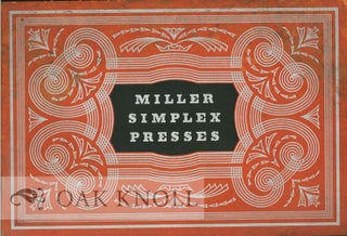 Order Nr. 130169 THE NEW MILLER SIMPLEX PRESSES