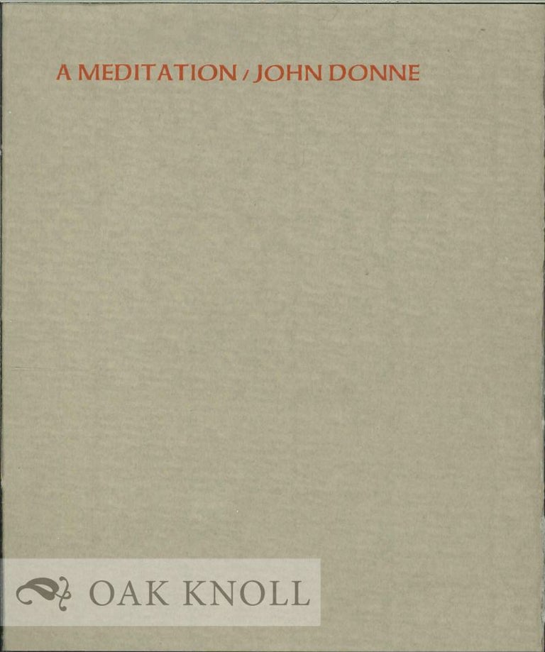Order Nr. 130197 A MEDITATION. John Donne.